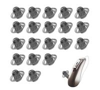 20 Pcs Hearing Aid Domes Large Black Hearing Aid Accessories Domes Open Soft Replacement Reusable Porous Umbrella Shaped Silicone Hearing Aid Dome Accessories for People with Moderate Hearing Loss (8m