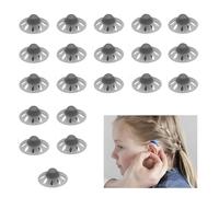 20 Pcs Hearing Aid Domes, Open Soft Silicone Umbrella Washable Replacement Porous Earplug Domes Hearing Aid Accessories for Seniors with Loss (10mm)