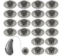20 Pcs Hearing Aid Domes, Silicone Domes Replacement Open Ear Tips Washable Ear Pieces Hearing Aid Accessories for Seniors (Mesh, L)