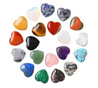 20 Pcs Heart Crystals Gemstones Crystal Bulk, Healing Crystal Gifts Assorted Crystals and Gemstones for Women, Heart Precious Stones for Valentines Day