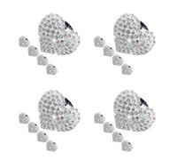 20 Pcs Heart Shaped Car Vent Clips with Rhinestone Bling White Metal | Universal Fit for Most Cars, Scent Diffusion with Essential Oil Felts, Gift Ready for Holiday Gifting