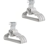 20 Pcs Heart-Shaped Coat Hooks Slim Hangers with 360° Rotating Metal Hook Cute Clothes Racks for Home nization and Decoration