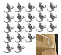 20 Pcs Heavy Duty L-Shaped Metal Shelf Support Pegs - Polished Nickel Glass Shelf Brackets for Kitchen Cupboard, Bookshelf & Cabinet Support