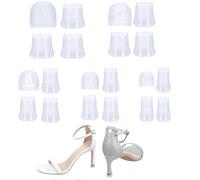 20 Pcs Heel Protectors for Grass,Anti-Noise 5 Sizes Heel Stoppers,Non-Slip Transparent Heels Covers,Heels Covers Stiletto Protectors for Grass,Weddings,Flatland and Formal Occasions