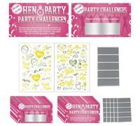 20 Pcs Hen Do Games Funny Diy Scratch Off Dare Cards and 2 Sheets Tattoos Stickers, Bachelorette Party Accessories for Bride To Be, Last Rodeo Bag Fillers Decorations, Favours, for Girls Night, Bridal
