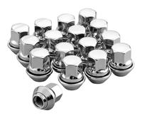 20 Pcs Hex Alloy Wheel Nuts, M12x1.5 | 19mm Taper, High-Strength Chrome Wheel Nuts Compatible for Ford Forester, Focus, Mondeo, Fies (with 1 Black Thread)