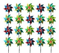 20 Pcs Holographic Rainbow Pinwheels, Reflective Bird Repellent Windmill Wind Spinners, Kids Outdoor Party Pinwheels, DIY Pinwheels Set for Garden Lawn Decor, Random Colour