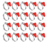 20 Pcs Hose Clips with Handle, Adjustable 25-40mm Hose Clamps, Stainless Steel Pipe Clips, Water Pipe Clamp Clips Assorted Kit for Automobile Pipe, Gas Pipe, Hose Tube Clamps Tightening