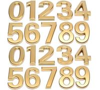 20 Pcs House Numbers, Self-Adhesive Golden Mailbox Numbers 0-9, Modern 2.8 in Plastic Address Number Signs for Houses, Doors, Home and Business