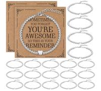 20 Pcs Inspirational Gifts for Women Bracelet Bulk Sometimes You Forget You're Awesome Appreciation Gifts Charm Bracelets Employee Motivational Bracelets for Coworkers Teacher Mom Assistant Nurse