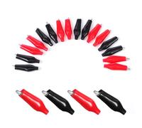 20 PCS Insulated Alligator Clips, Red and Black Electrical Battery Clamp Connector Small Alligator Clips, Crocodile Alligators Jumper Electric Test Clip Helper with Protective Insulation Cover, 56mm