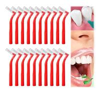 20 Pcs Interdental Brushes Red, Tepe Interdental Brushes Red, Red Teepees Dental Brushes, L Shaped Dental Floss Brush Angle Alternative Brushes Inter Dental Brushes for Braces Oral Cleaning