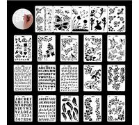 20 PCS Journal Stencil Plastic Planner Stencils,DIY Stencils Template for Notebook Diary Scrapbook DIY Drawing