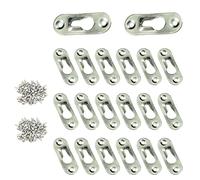 20 Pcs Keyhole Hangers with 40 Pcs Screws Metal Fasteners Flat Keyhole Hangers Plates for Mirror Picture Frame 45 x 16 mm