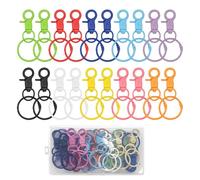 20 Pcs Keyrings 1.2 inch Key Ring Hoop with Swivel Lobster Clasps Colorful Keyring Rings Keyring Clips Key Chains for Jewellery Making Crafts