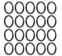 20 Pcs Keyrings, Metal Key Ring Hoop Ф25mm Keyring, Split Key Ring Loops for Key Chain Dog Pet Collar Tag DIY Craft Car Key, Flat Split Rings (Black)