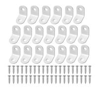 20 Pcs L Bracket Right Angle Braces, White 90 Degree Right Angle Brackets with Screws Joint for Wood Furniture Cabinet Shelves Chair Table Window