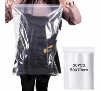 20 Pcs Large Clear Plastic Storage Bags 50x70cm - Extra Large Zip Lock Bags for Clothes, Bedding & Travel - Reusable, Dustproof & Waterproof Sealable Bags