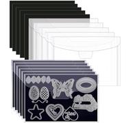 20 PCS Large Stamp and Die Storage Bag with Rubber Magnetic Sheets,0.5mm Thickeness Magnetic Sheets for Craft Storage,7.5x5.5inch Clear Craft Die Storage Envelopes Arts Crafts Scrapbooking Supplies
