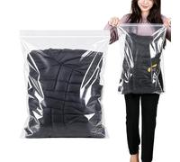 20 Pcs Large Zip Lock Bags, 40x60cm Reusable Clear Plastic Storage Bags for Clothes Travel Kitchen, Waterproof Airtight Sealable Pouches for Home School Hospital Use