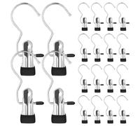 20 PCS Laundry Pegs Hook Boot Hanging Hold Clips Portable Hanging Clothes Pins Hooks Home Travel Hangers Multifunctional Single Clothing Hanger Holder Heavy Duty Organizer Pants Shoes Towel Clip