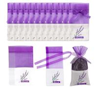 20 Pcs Lavender Bags Empty - Purple Lavender Sachets for Wardrobes - Fillable Muslin Pouches for Dried Flowers, Wardrobes, Drawers, and Gift Packaging ( 7×16.5 cm)