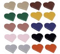 20 PCS Leather Heart Bookmark Heart Page Corner Handmade Bookmark Leather Reading Cute Bookmarks Accessories for Women Bookworm Present Book Lovers (10 Elegant Colors) 2.24x2.17inch