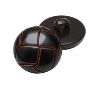 20 Pcs Leather Look Buttons 20mm Football Pattern Imitation Leather Buttons Brown Button Plastic Shank Craft for DIY Sewing Embellishment Cardigan Dress Coat Jacket(Coffee,32L)