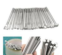20 Pcs Leather Stamp Printing Tools Kit with Steel Carving Punches for Detailed Leather Craft Projects like Wallets Belts and Custom Bags