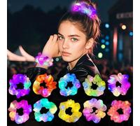 20 Pcs Light up Scrunchies for Women, Glow in the Dark Hair Accessories, 3 LED Light Modes Scrunchy, Colorful Party Supplies for Glow Rave Neon Festival Sleepover Bachelorette Party