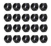 20 Pcs Lock Nuts M8, Stainless Steel Thread Hex Nuts, Black Bright Finish for Machine, Furniture Fastening
