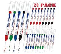 20 PCS Long Head Deep Hole Marker Pens, 20mm Long Nib Marker, Longs Nose Markers, Permanent Markers Carpenter Ink marker Pens, Waterproof Construction Markers Marking Tool,Metal marking Pens(Colorful)