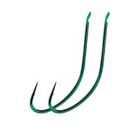 20 PCS/Lot Carbon Steel Long Shank Fishing Hooks Barbed for Small Fish Size 1#-7# Green Color for Freshwater/Seawater(1#)