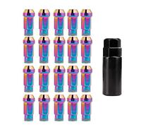 20 Pcs M12*1.25 Wheel,Stainless Steel Acorn Extended Open End Wheel Racing Lug Nuts with Key