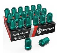 20 Pcs M12x1.5 Green Lug Nuts, 19mm Hex - Replacement for Chevy | Compatible with Chevrolet Cruze, Equinox, Malibu, Trax, Honda Civic, Dodge Journey, Grand Caravan, Ford Fusion, Focus, Escape