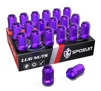 20 Pcs M12x1.5 Purple Lug Nuts, 19mm Hex - Replacement for Chevy | Compatible with Chevrolet Cruze, Equinox, Malibu, Trax, Honda Civic, Dodge Journey, Grand Caravan, Ford Fusion, Focus, Escape
