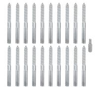 20 Pcs M8 Torx Hanger Bolts, Double Headed Bolts Dowels, Double Ended Dowel Screws, Metal Screw Dowels Hanger, Threaded Lag Wood Screws and Machine Bolts for Wood Joint Furniture Legs (M8x80mm)