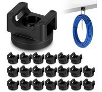 20 Pcs Magnetic Zip Tie Mount Base, Black Magnetic Cable Clip, Multipurpose Cable Ties Management Base Electrical Supplies for Wire Cables Management Bases (22 mm)