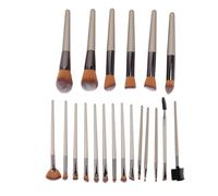 20 Pcs Makeup Brush Set, Eye Makeup Brushes, Champagne Gold Synthetic Fiber, Soft Fine Dense Foundation Powder Eyeshadow Brushes with Ergonomic Aluminum Handle for Profess