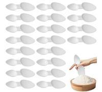 20 Pcs Medicine Spoons, Double Sided 2.5ml/5ml Reusable Tiny Spoon for Cereal Powder Coffee Powder Protein Powder Scoop Spoons for Cooking Home Office (White)