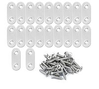 20 Pcs Mending Plates, Metal Flat Brackets for Wood, Metal Joining Plate Brackets for Wood Furniture Support Bracket, with Screws(56x16mm)