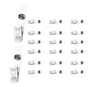 20 Pcs Metal Badge Clips ID Strap Clips Crocodile Style Name Tag Clips with Clear PVC Straps for Badge Holders Office School