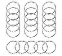 20 Pcs Metal Book Rings, Silver Foil Loose Binding Rings, Snap Ring Binding Rings, School Key Ring (25 mm)