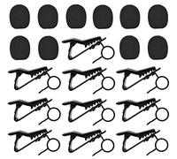 20 Pcs Metal Lapel Mic Clips Sponge Cover Kit, Metal Lavalier Tie Clips with Foam Windscreen Covers, Lapel Microphone Clips Cover Kit