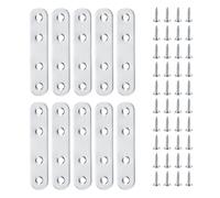 20 Pcs Metal Mending Plates for Wood, Small Flat Brackets for Wood, Stainless Steel Flat Straight Repair Joining Fixing Mending Brace Brackets for Furniture Support Bracket, with Screws(80x17 mm)