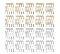 20 Pcs Metal Side Combs 5 Teeth Veil Combs Side Hair Side French Women Hair Comb Teeth Hair Accessories with Bun Clip Silver & Gold