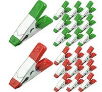 20 Pcs Metal Spring Clamps Clips,Metal Clips, Heavy Duty Tipped Grip Holder Rubber Coated, Wood Clamps for Tarpaulin, Camping, Woodworking, Model Making Tool - /2 Inch(Green&Red)