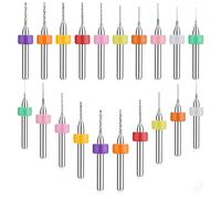 20 Pcs Micro Drill Bit Set 0.3-1.2mm Micro Drill Bits Tungsten Steel PCB Print Circuit Board Flute CNC Router Bits Shank for Rough Stone Jewelry Punching Engraving