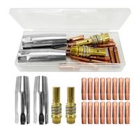 20 Pcs MIG Welding Tips, 16 MIG MAG MB15 15AK Welding Torch Contact Tips 0.6/0.8/0.9/1.0/1.2MM M6 & 2 Nozzles & 2 Tips Holder Difuser for Welding Gun Accessories, MIG/MAG Welding Torch Consumables