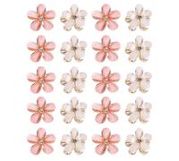 20 Pcs Mini Diamond Hair Claw Clips,Small Hair Clips Flower Hairpins Hair Accessories for Women,Girls,Sweet Mini Barrettes Hair Styling Accessories for Photograph,Daily,Party,Wedding (White & Pink)